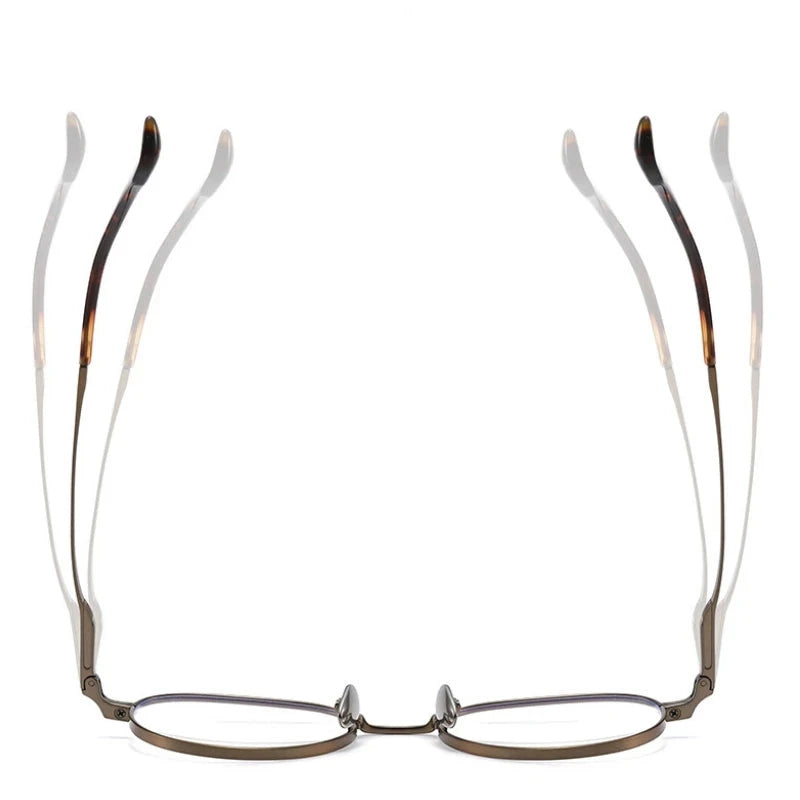 YIMARUILI Luxury Pure Titanium Men and Women Eyeglasses Frame Retro Round Big Wide-rimmed Optical Prescription Glasses CT-266 Econic Blanks