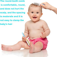 Baby Hair Brush Set for Newborn Toddlers Soft Bristles Silicone Cradle Cap Massaging Brush Infant Hair Care Bathing Soft Comb Purest Peak