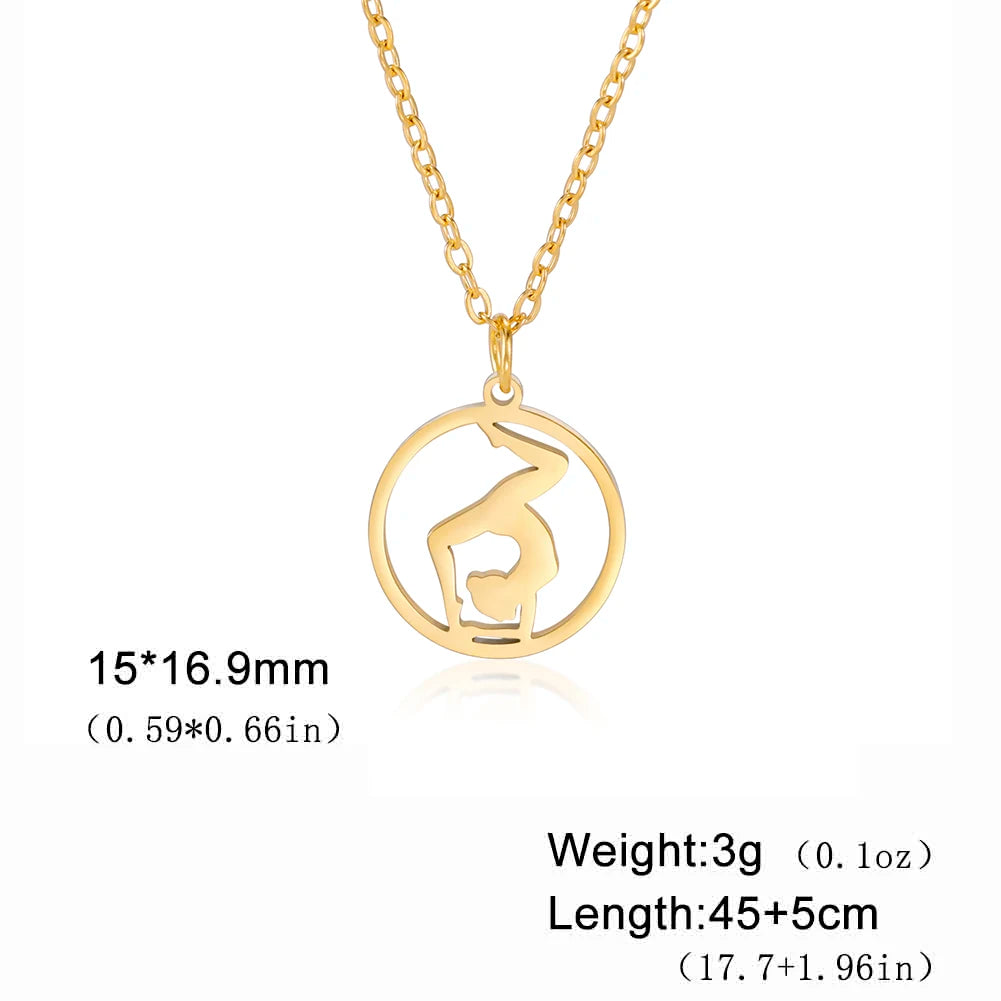 Rhythmic Gymnastics Necklace Women Trend 2025 Gymnast Stainless Steel Jewelry BFF Dancer Girl Sport Accessories Mother Day Gift Quick Pick Grocers