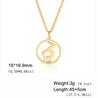 Rhythmic Gymnastics Necklace Women Trend 2025 Gymnast Stainless Steel Jewelry BFF Dancer Girl Sport Accessories Mother Day Gift Quick Pick Grocers