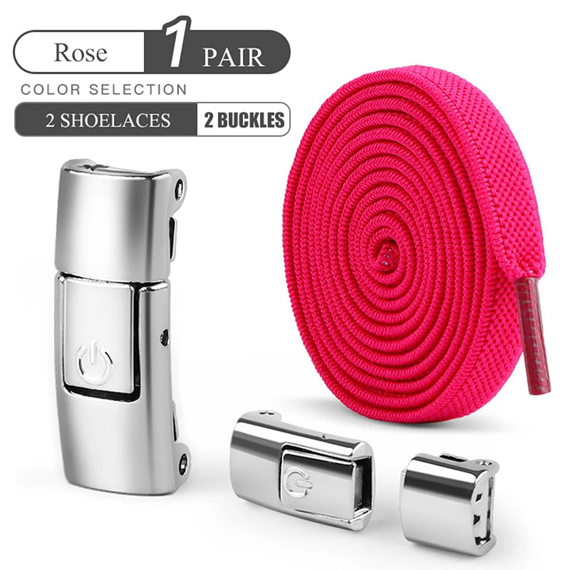 8mm No Tie Shoe Laces Press Lock Shoelaces Without Ties Elastic Laces Sneaker Kids Adult Widened Flat Shoelace for Shoes Quick Pick Grocers