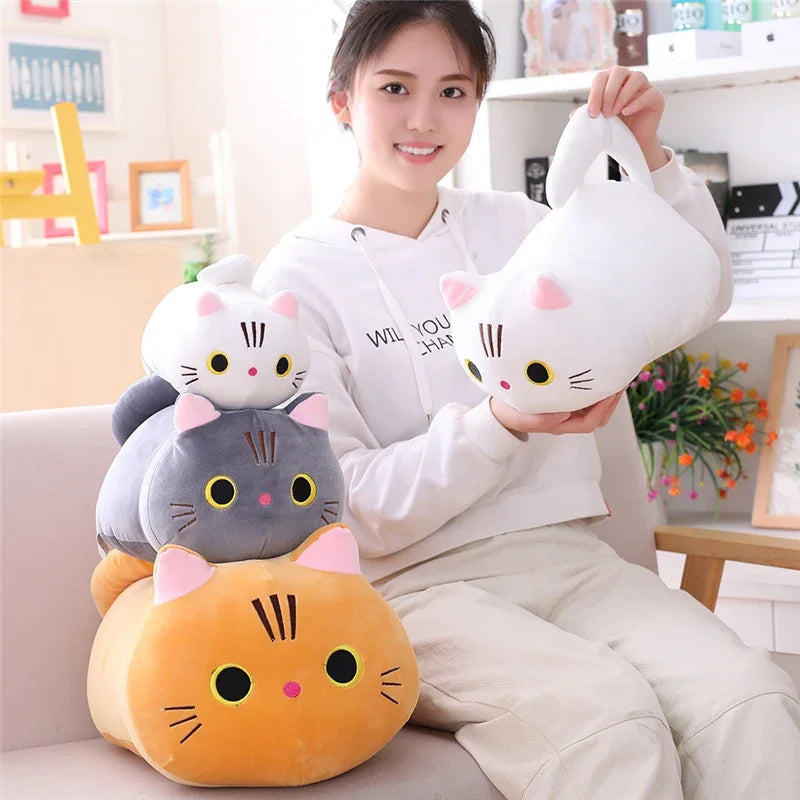 20cm Cute Soft Cat Plush Pillow Sofa Cushion Kawaii Plush Toy Stuffed Cartoon Animal Doll Lovely Gift Quick Pick Grocers