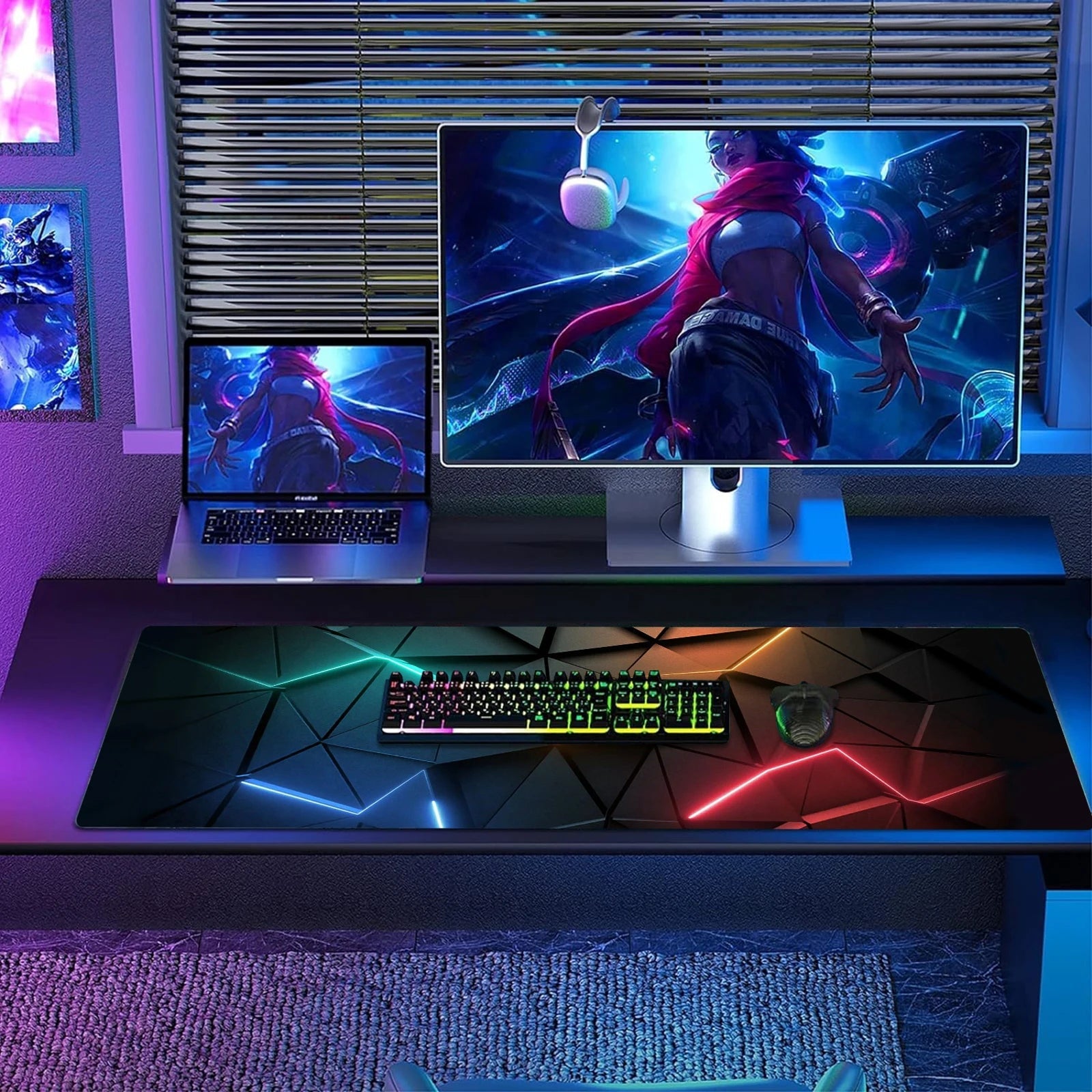 Mouse Pad Desk Pad Extended Mouse Mat 31.5x11.8in Large Computer Keyboard Desk Mat Desk Pad with Non-Slip Base and Stitched Edge Quick Pick Grocers