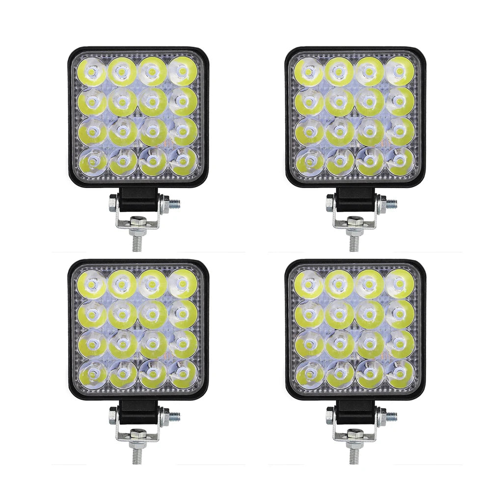 4 PCS 12V LED Light Bar 48W Mini LED Work Light Off Road Spotlight for Jeep Truck 4X4 Car SUV ATV Barra LED Headlights