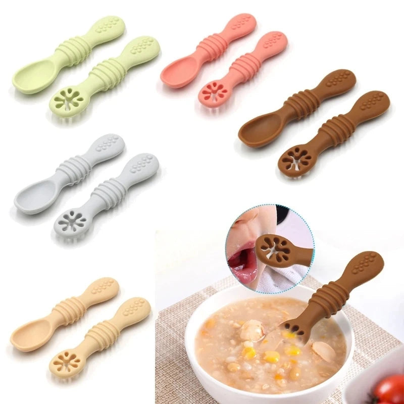 Silicone Baby Sucker Silicone Dining Plate Rice Spoon Set Cute Cartoon Children Dishes Smile Face Baby Tableware Retro Kid Bowl Purest Peak