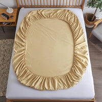 Cotton Fitted Sheet with Elastic Bands Non Slip Adjustable Mattress Covers for Single Double King Queen Bed,140/160/200cm Quick Pick Grocers