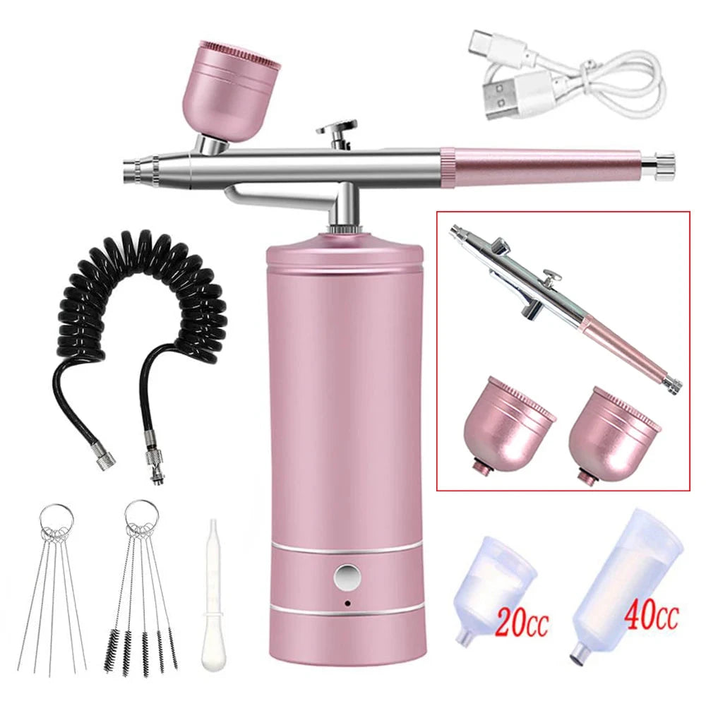 Airbrush Nail with Compressor Portable Air Brush with Compressor For Nails Art Cake Painting Craft Airbrush Nail Art Compressor Econic Blanks