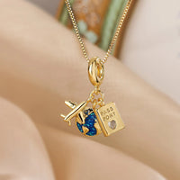 Light Luxury Titanium Steel Star Series Necklace for Women Gold Color Planet Moon Astronaut Pendant Necklaces Jewelry Gifts Quick Pick Grocers
