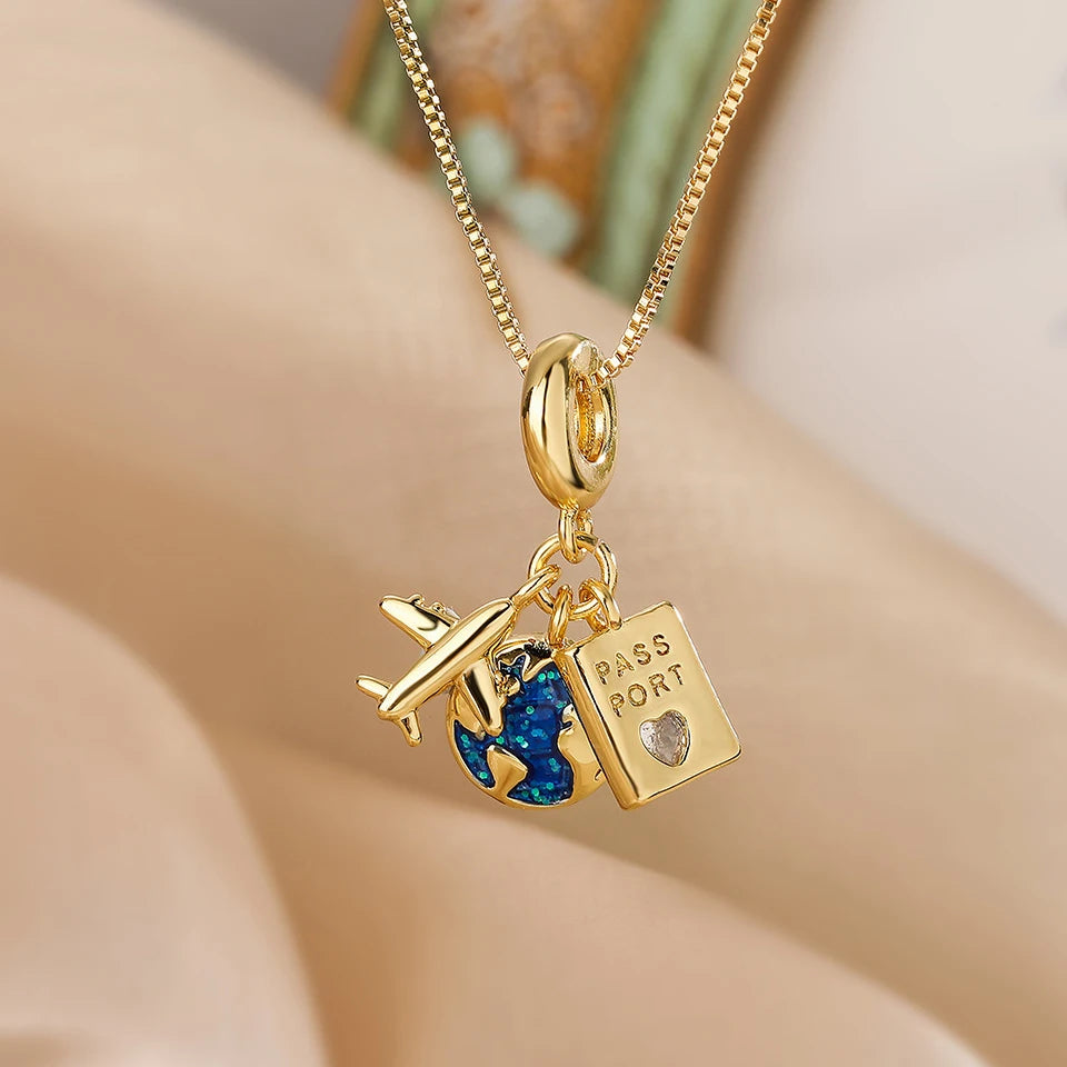 Light Luxury Titanium Steel Star Series Necklace for Women Gold Color Planet Moon Astronaut Pendant Necklaces Jewelry Gifts Quick Pick Grocers