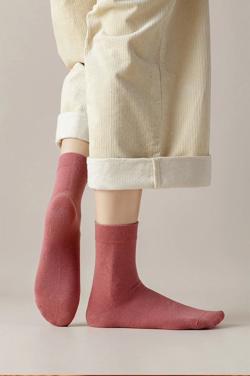 Socks women's Cotton Solid Color Autumn Spring  Soft Breathable Quick Pick Grocers