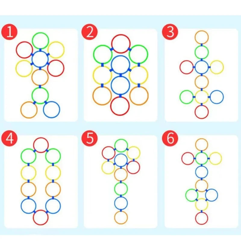 Outdoor Kids Funny Physical Training Sport Toys Lattice Jump Ring Set Game with 10 Hoops 10 Connectors for Park Play Boys Girls Quick Pick Grocers