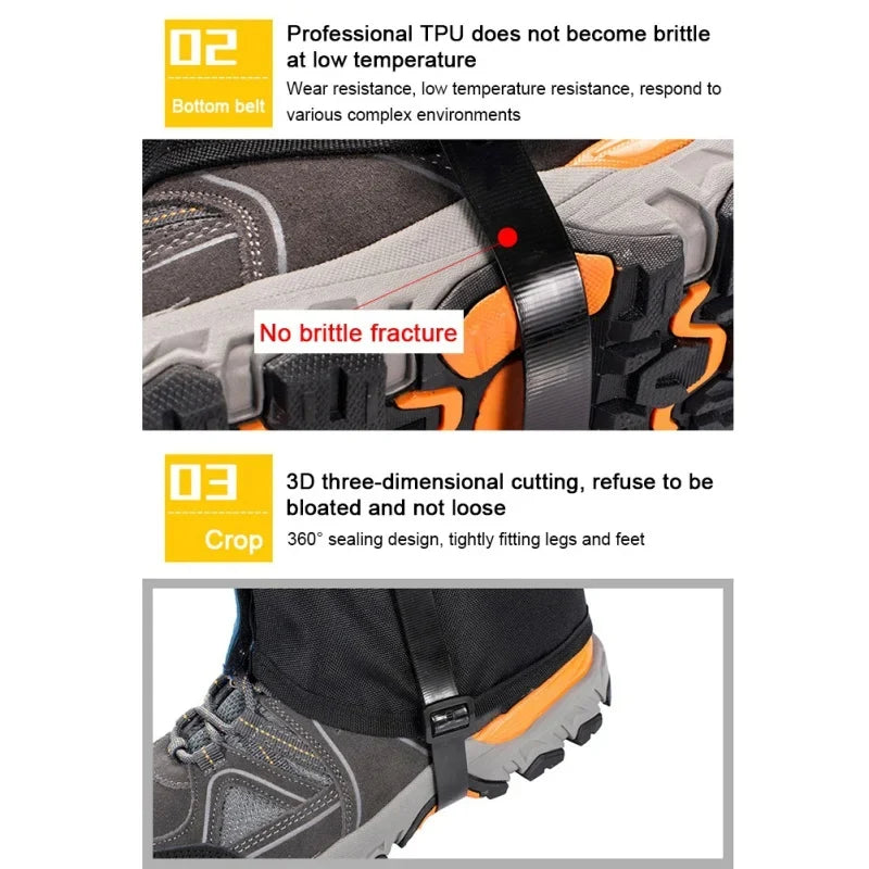 Outdoor Travel Leg Warmers Hiking Leg Gaiter Waterproof Legging Shoes Hunt Climbing Camping Winter Tourist Snow Foot Cover Quick Pick Grocers