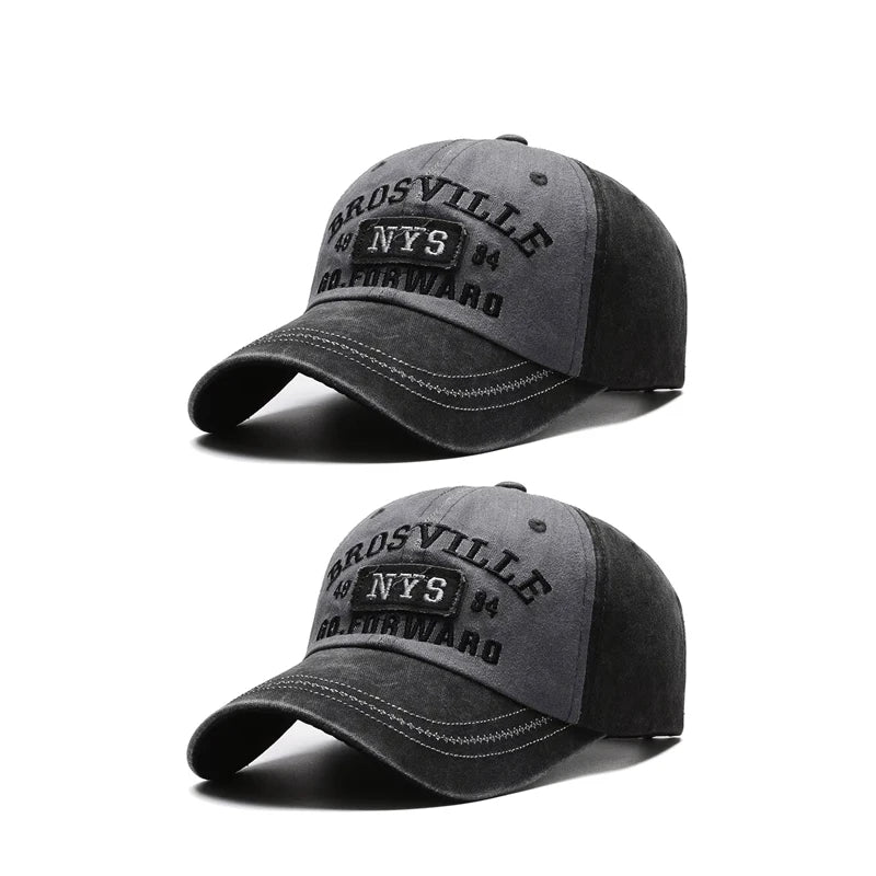 Four Seasons Men's Baseball Cap Casual Wash Embroidered Cap Curved Brim Bowler Sun Hat Official Website Quick Pick Grocers