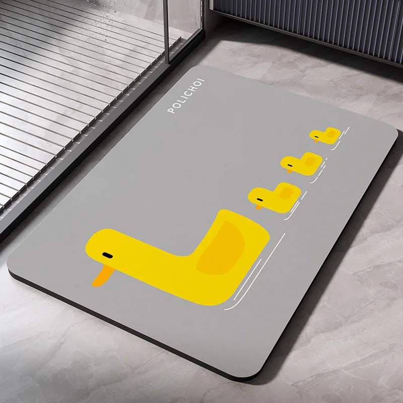 Diatomaceous Earth Bath Mat Bathroom Rug Absorbent Non-slip Floor Foot Mats Quick Dry Shower Carpet Toilet Pad Doormat Washable Econic Blanks