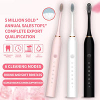 Sonic Electric Toothbrush for Adults IPX7 Waterproof DuPont Brush Head USB Rechargeable High Frequency Cleaning 6 Cleaning Modes Econic Blanks