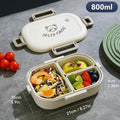 WORTHBUY Removable 3-Compartment Lunch Box 800ml Portable Plastic Bento Box Microwave School Student Kid Sealed Food Container Econic Blanks