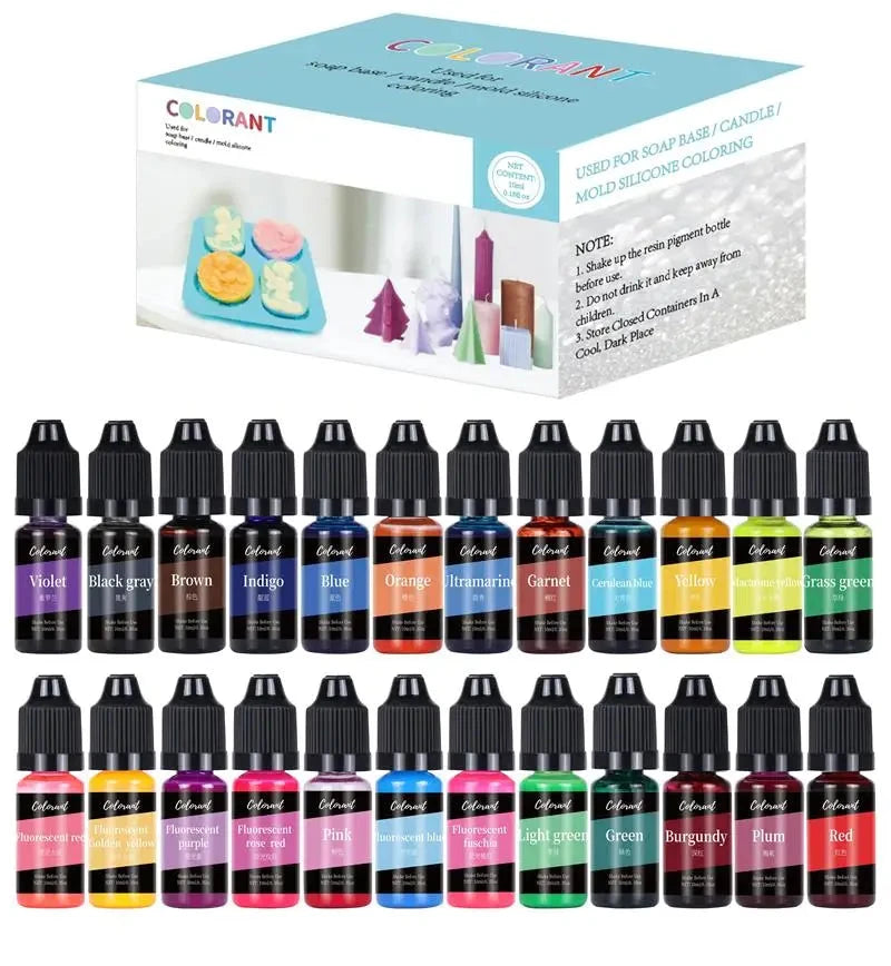 Candle Dyes Kit Liquid Colorant Pigment Set DIY Candle Making Supplies Aromatherapy Soap Soy Wax Dye Candle Mold Coloring Econic Blanks