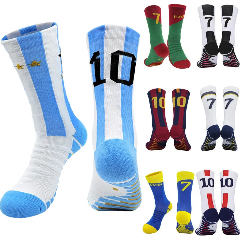 Yellow Number 10# 7# Kids Soccer Socks Blue Men's Football Sports Short Socks Outdoor Running Fast-drying Breathable Non-Slip Quick Pick Grocers