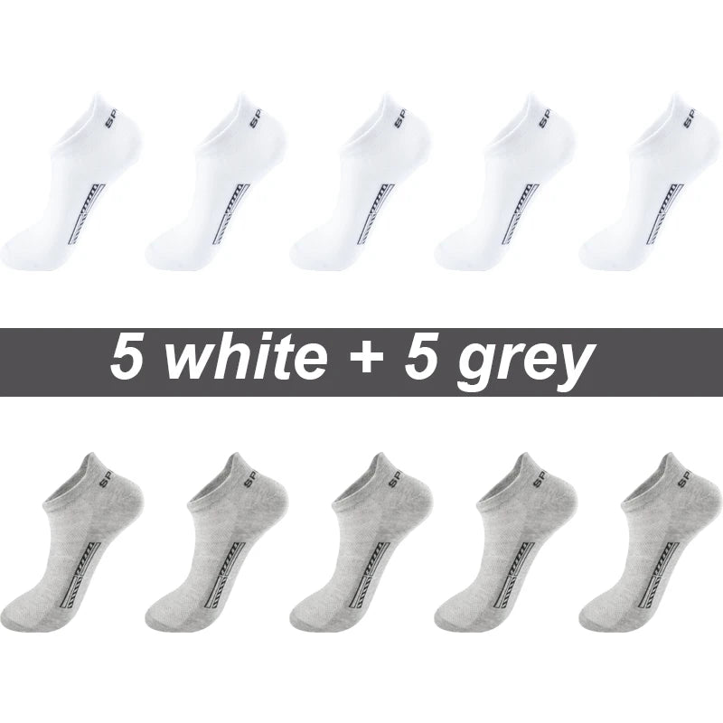High Quality 10Pairs Men Socks Combed cotton 100% Summer Sports Sock Plus Size EUR38-48 Quick Pick Grocers