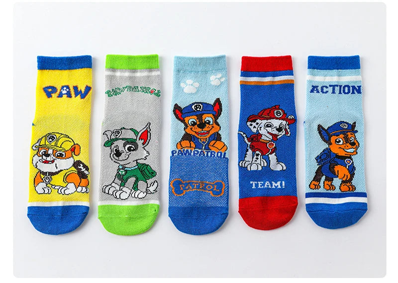 5 Pairs Paw Patrol Kids Socks Cotton Boys Cute Cartoon Socks for Children Baby Casual Socks Spring and Summer Boys Socks Quick Pick Grocers