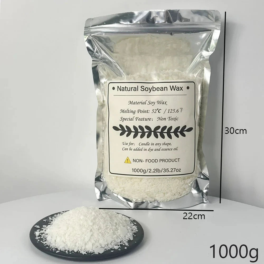 500g/1kg Pure Soy Wax Paraffin Material Pre-Soy Wax-Core Pigments Aromatherapy Pure Paraffin Wax DIY Handmade Candles Crafts Econic Blanks