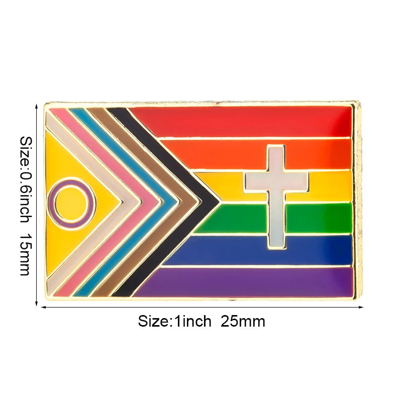 Progress Pride Heart Shaped Lapel Pin Flag badge Brooch Pins Badges Quick Pick Grocers