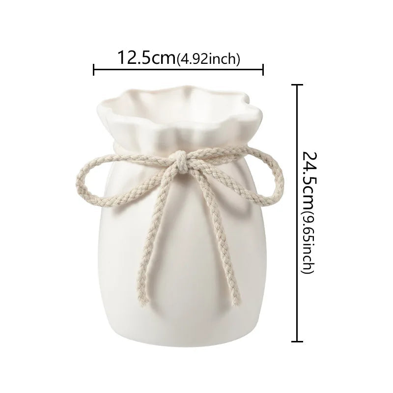 1Pc Bow Design Plastic Flower Vase Modern Art Nordic Decorative Vase  Used for Wedding, Living Room, Office, Bedroom Decoration Quick Pick Grocers