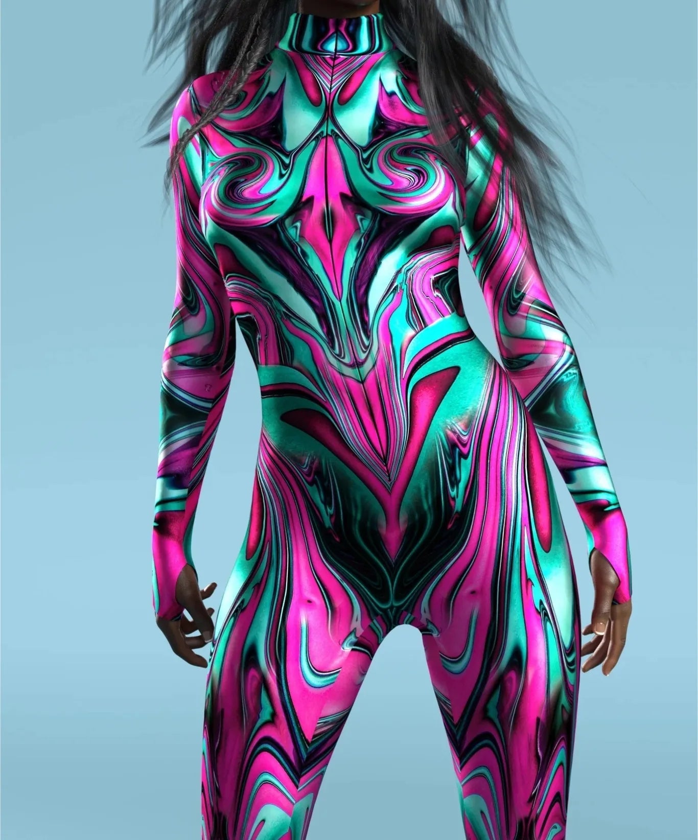 Colorful Rainbow Abstract Geometry 3D Print Women Sexy Skinny Jumpsuit Carnival Holiday Party Cosplay Costumes Fancy Bodysuit Quick Pick Grocers