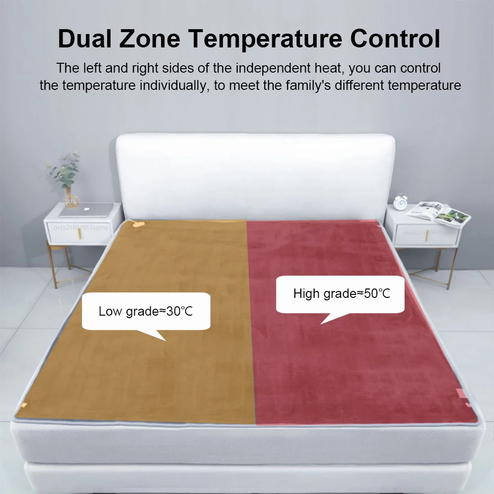 Electric Heating Blanket Automatic Thermostat Double Body Warmer Bed Mattress EU Plug 220V Electric Heated Carpets Mat Pad Econic Blanks