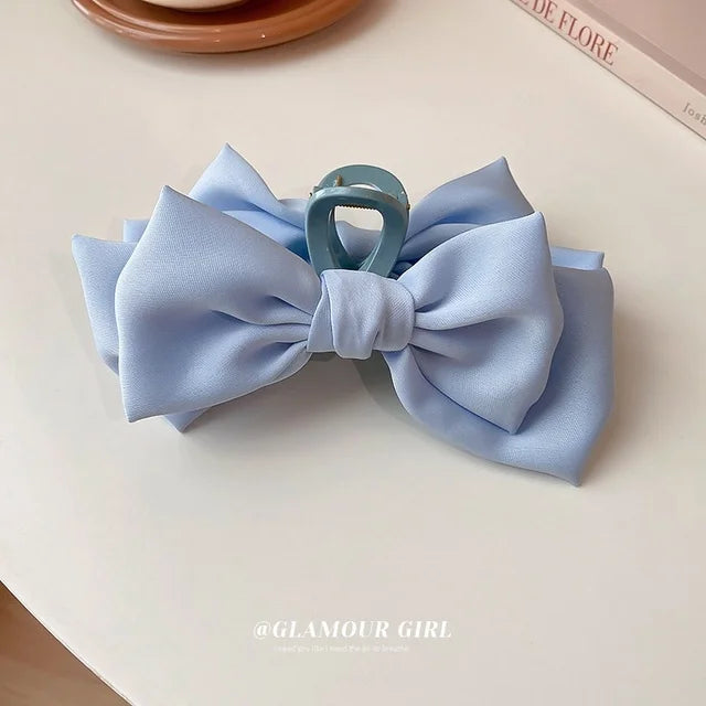 Fashion Women Bow Hairpin Korean Version Of Solid Color Butterfly Satin Hair Clips Girls Hair Accessories Headwear Quick Pick Grocers