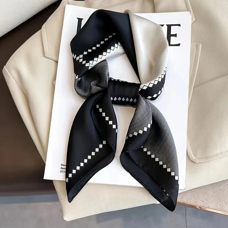 Fashion Luxury Brand 70cm Silk Square Scarf Women Satin Neck Tie Female Hair Bandana Headkerchief Shawl Wrap Hijab Echarpe Quick Pick Grocers