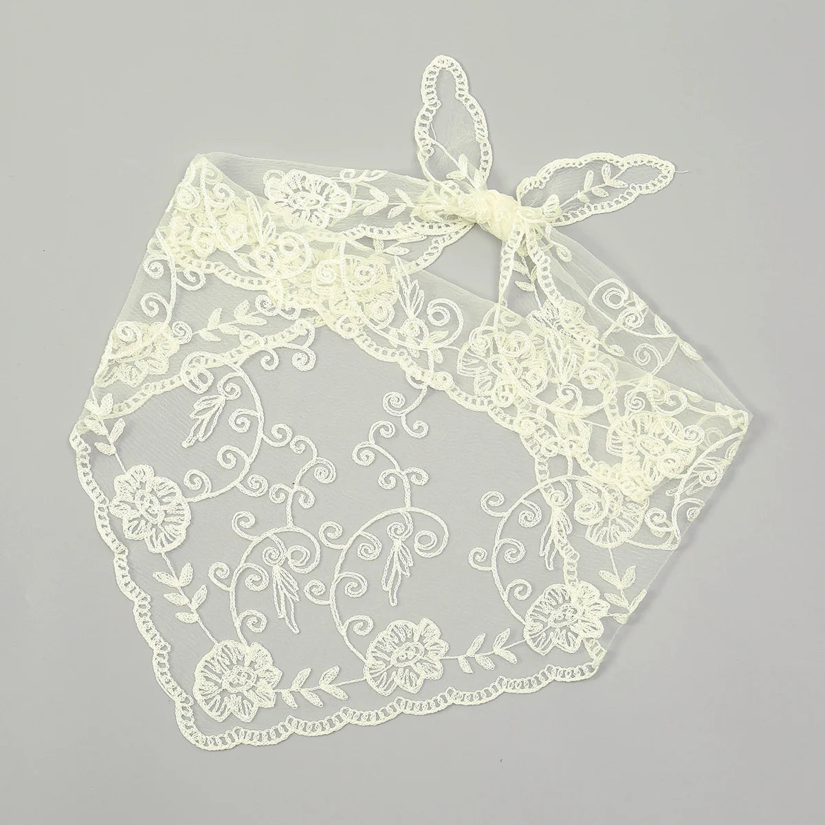 Elegant Lace Scarf Hollow Out Embroidery Foulard Bandana Solid Color Triangular Scarf Thin Vintage HandkerChiefs for Hair Woman Quick Pick Grocers