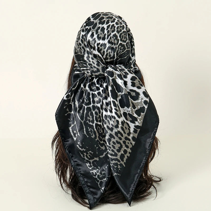 Handkerchiefs Hair Silk Scarf 90*90cm Print Satin Big Square Silk Scarves Shawls for Women Luxury Brand Designer Hijab Headband Quick Pick Grocers