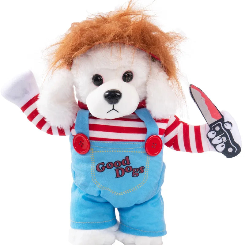 Halloween Dagger Pet Costume - Funny Knife-Holding Dog & Cat Standing Dress for Festival Dress-Up Econic Blanks