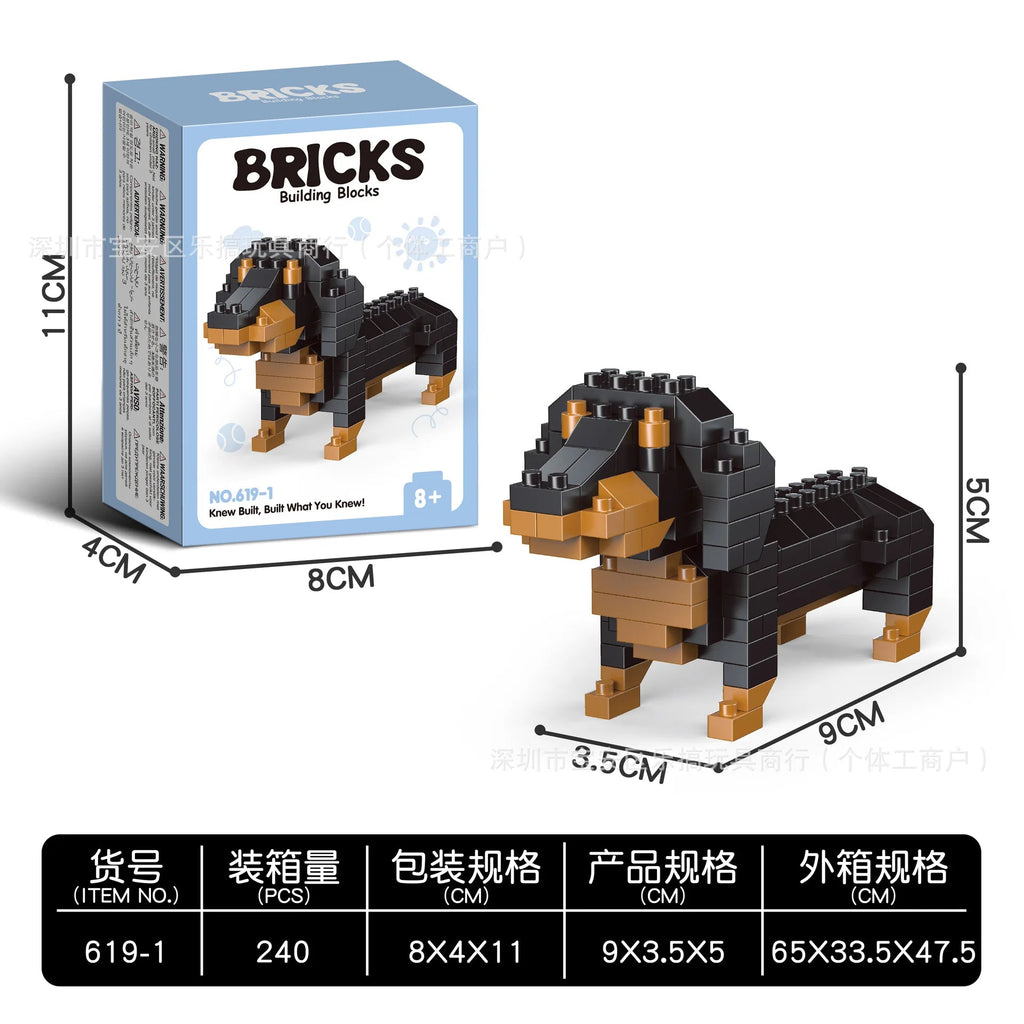 Mini Dachshund Dog Building Blocks Toy for Adults and Kids: Detailed and Lifelike Design, Fun and Educational Construction Set Quick Pick Grocers