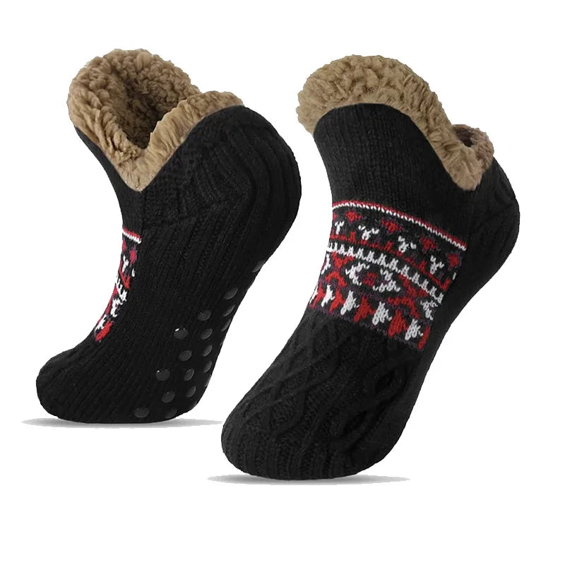 Thermal Mens Fluffy Slipper Socks Winter Warm Women Short Cotton Thickened Home Sleeping Soft Non Slip Grip Fuzzy Floor Socks Purest Peak