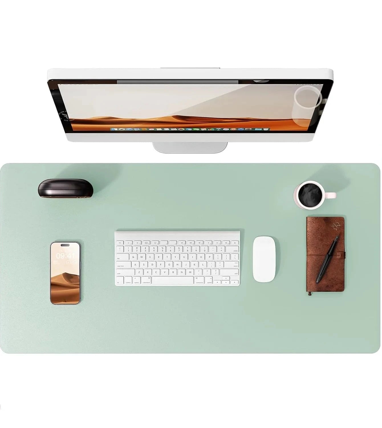 Large Mouse Pad,Office Desk Mat, Leather Desk Pad Protector, Non-Slip PU Leather Desk Blotter, Laptop Desk Pad Econic Blanks