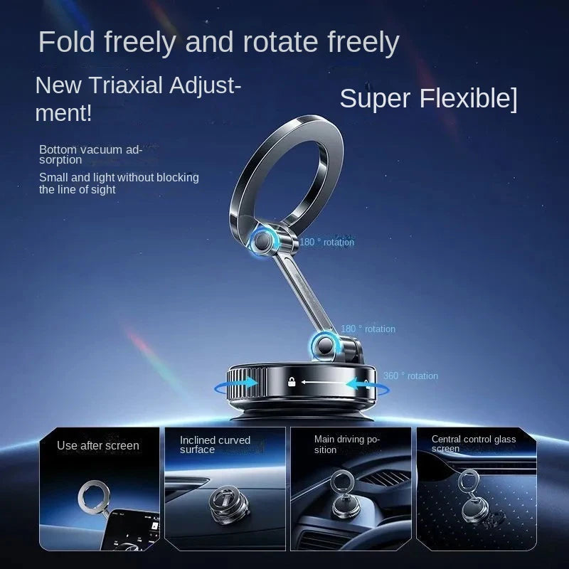 Magnetic Car Phone Holder 360degree Rotation Vacuum AdsorptionStrong Suction Holder for Mobile PhoneCar Bracket
