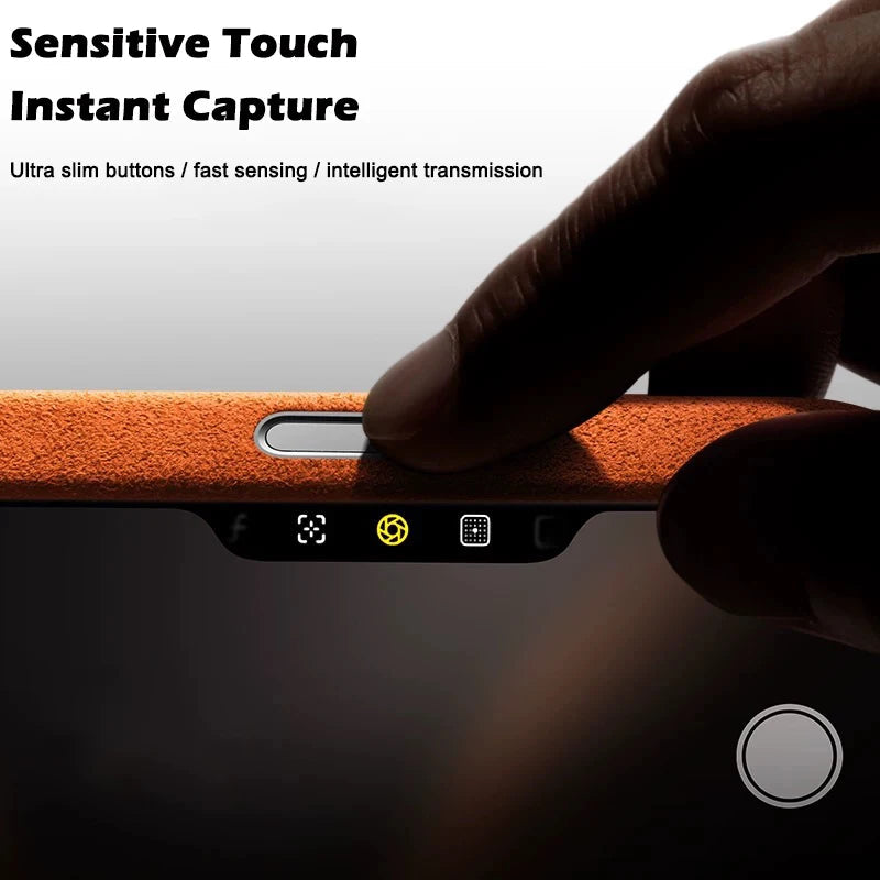 Real talian Imported for Alcantara Magnetic Case for iPhone 17 Pro Max 17Pro with MagSafe Case Smart Button Protective Cover Quick Pick Grocers