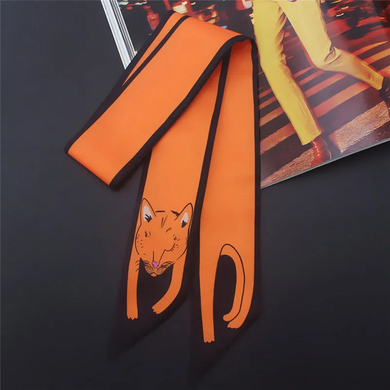 17 Colors Animal Print 2024 New Bag Skinny Silk Scarf For Women Luxury Brand Foulard Women Tie Fashion Head Scarves For Ladies Quick Pick Grocers