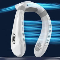 New Portable Neck Fan 5200mAh Neck Air Conditioner Rechargeable Semiconductor Cooling Fan Outdoor Personal Fan Wearable Cooler Quick Pick Grocers