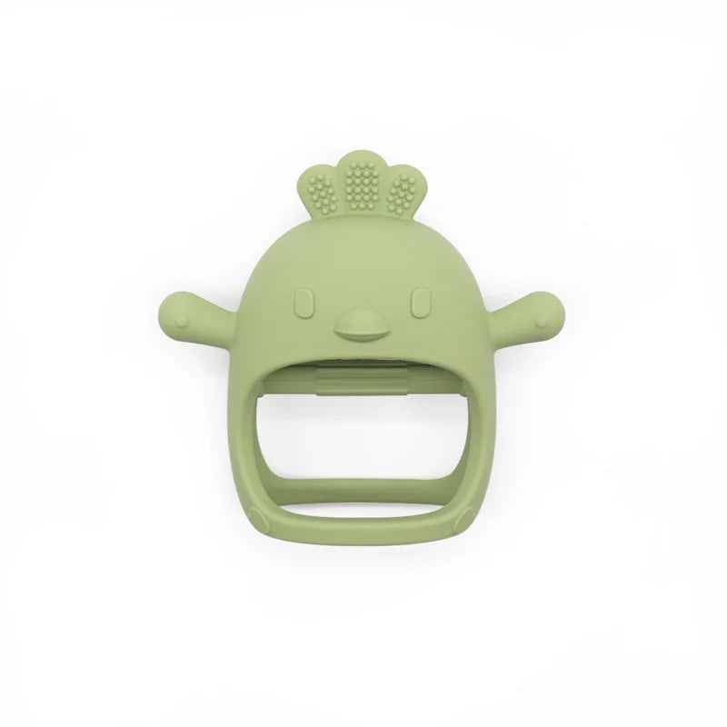 1PC Baby Silicone Teether Toys Cartoon Chick Shape Baby Toys Hollow Out Baby Care Equipment Chewing Training Baby Products Quick Pick Grocers