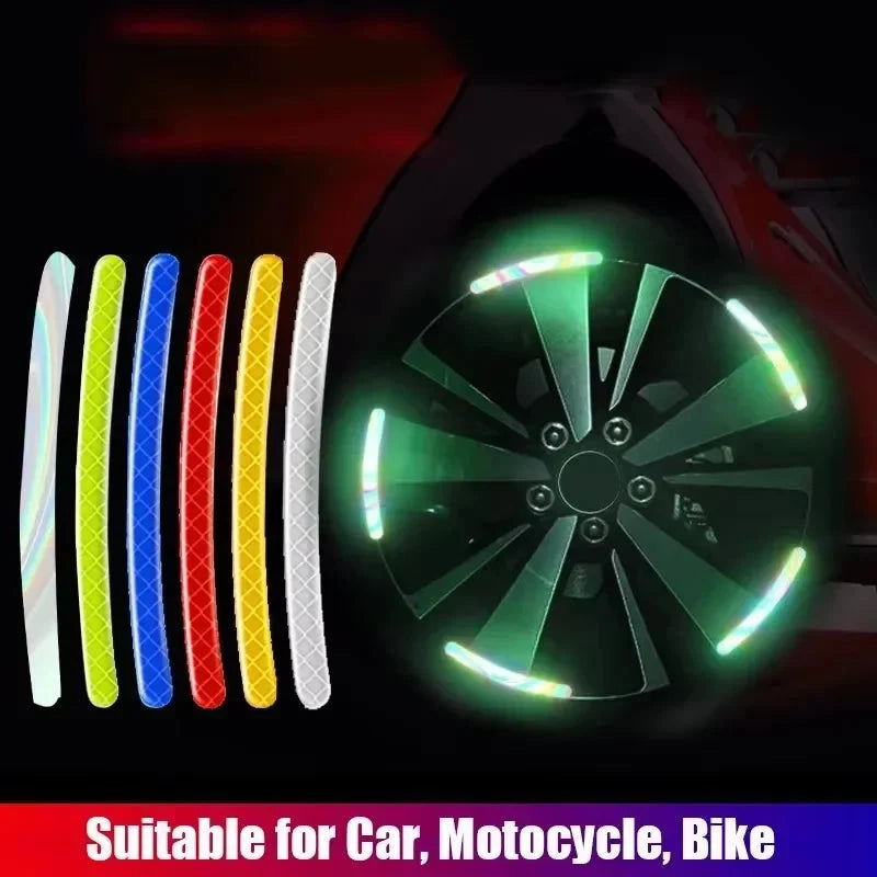 Car Wheel Hub Reflective Stripes - Safety Tire Warning Stickers for Night Driving Econic Blanks