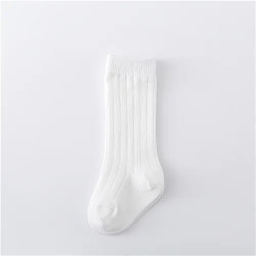 Lawadka 0-5Years Kids Boys Girls Socks Cotton Solid Striped Soft Baby Knee Long Children's Socks School Sport Baby Sock 12 Color Quick Pick Grocers