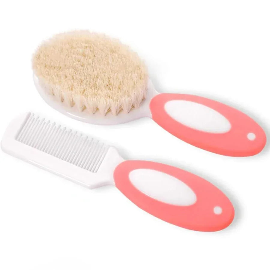 Baby Hair Brush Set for Newborn Toddlers Soft Bristles Silicone Cradle Cap Massaging Brush Infant Hair Care Bathing Soft Comb Purest Peak