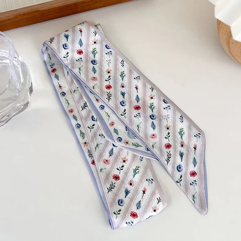 Cashew flower silk scarf, double-sided printed headband, ins decoration, versatile triangle scarf accessories Quick Pick Grocers