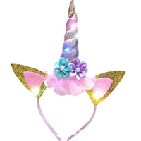 New Halloween Cute Unicorn Headband for Girls Lights Up Pink Sweet Party Hairpins Unique Cartoon Hair Accessories for Children Quick Pick Grocers