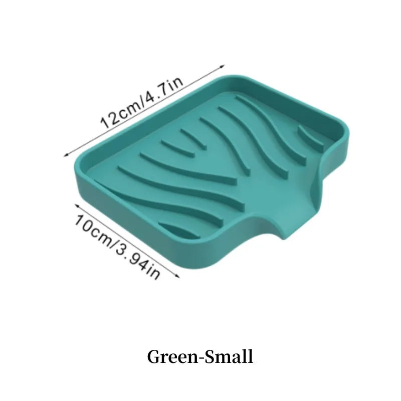 1-Pack Silicone Drain Soap Box Kitchen Bathroom Anti-slip Sink Tray Creative Washing Table Soap Tray Free Punch Drain Rack Econic Blanks