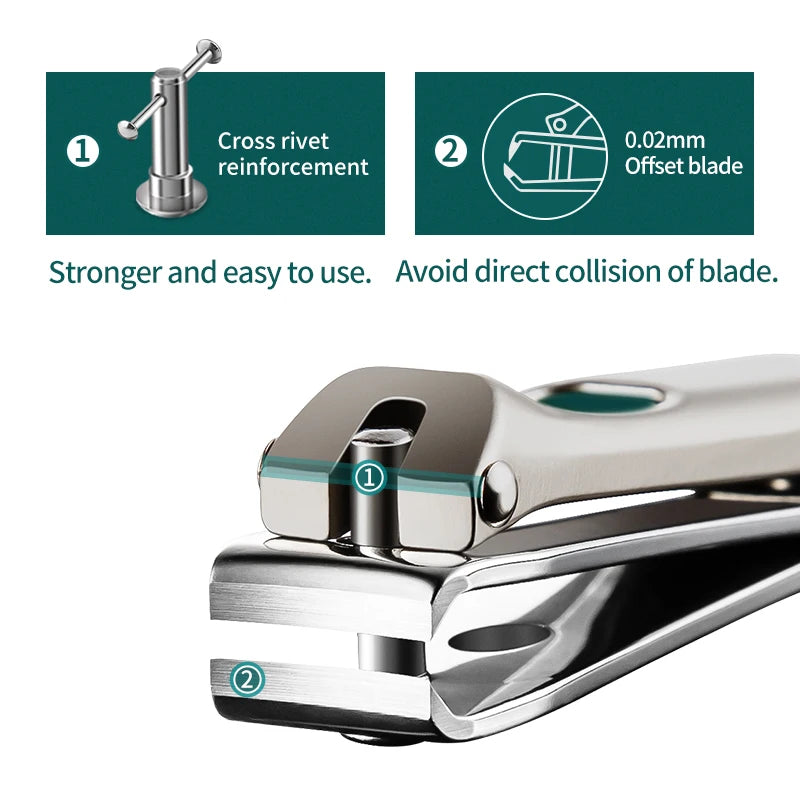 MR.GREEN Nail Clippers Stainless Steel Curved blade Clipper Fingernail Scissors Cutter Manicure tools trimmer with nail files Purest Peak