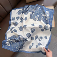 2025 Silk Shawl Print Headscarf Cat Hair Wrap Neckerchief Female Satin Square Scarf For Women Headband Foulard Hijab Bandana Quick Pick Grocers